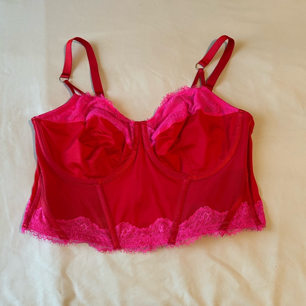 Lace Trim Red Bralette